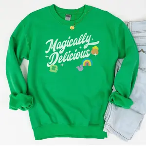 Magically Delicious St Patrick’s Day Sweatshirt, St Paddy’s Day Unisex Shirt, Retro Lucky Charm Green Crewneck
