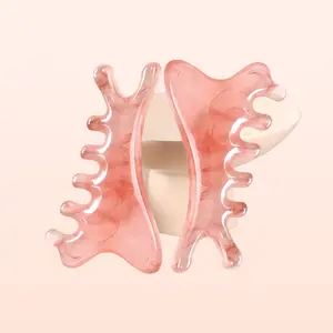 1 PC Woman Comb Pink Facial Tools Head Massage Combs Neck Body Face Eye Massager Tool for Body Tension Relief Promote Lymphatic Circulations Smooth