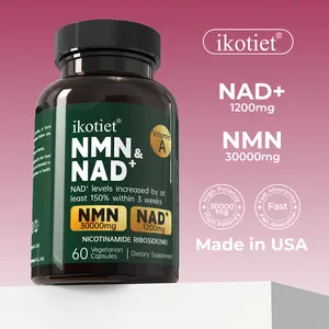 IKOTIET Vegetarian Capsules — NMN, NAD+, NR, and Vitamin A. 180 capsules, designed for adults seeking quality daily nutrition.