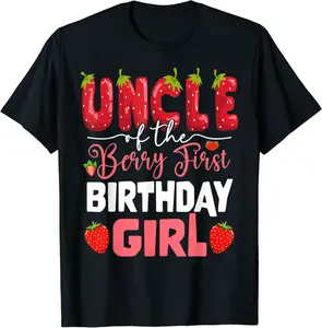 Uncle of The Berry First Birthday of Girl Strawberry Tio T-Shirt - Peterbauti Shop 36B0CG2MG27J