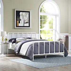 Modway Dower Queen Stainless Steel Bed in White