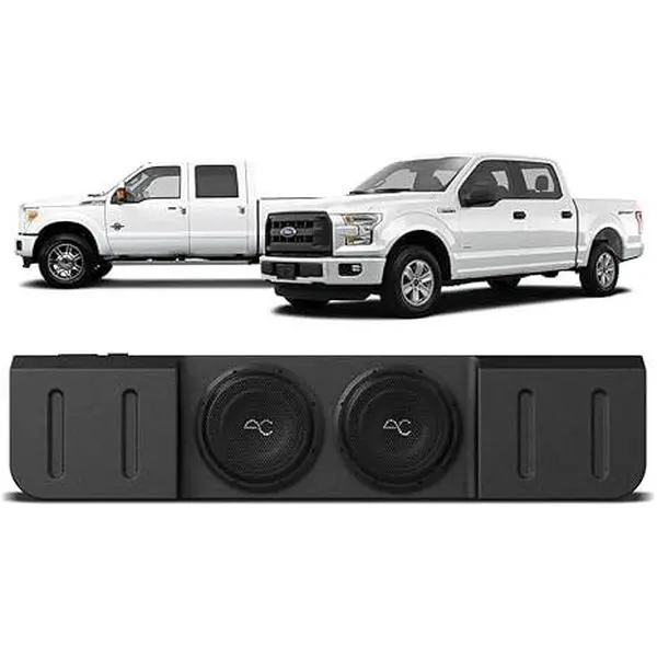 TXFF15D10 Stinger Wired 4-Ohm Space Series 10-Inch Subwoofers, 600W-1200W Dual 10-Inch Under-Seat Sealed Enclosure for Ford F-150 2015-2023, F-250/350 Super Duty 2017+