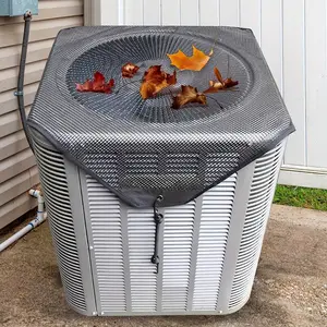 1pc, Durable Outdoor Air Conditioner Cover Water Resistant Fabric, Windproof Design, Protects Against Dust And Cold Air, PVC Mesh For Ventilation, Household Dust Cover