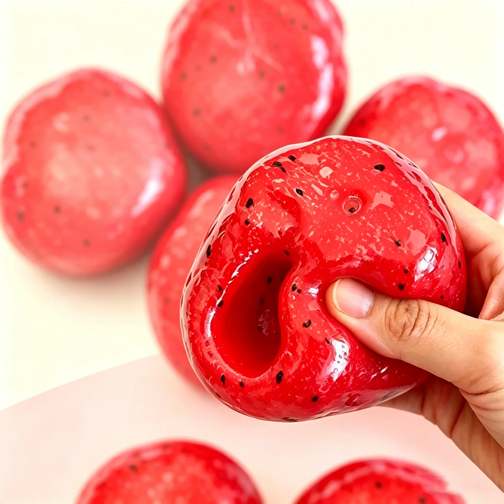 Watermelon Smoothie Squishy Stress Relief Toy - Soft Squeeze Fidget Item with Crinkly Sound, Slow Rising Decompression Sensory Plaything, Ideal Gift for Collectors, Perfect for Halloween Party Favors, Trick or Treat Bag Fillers & Holiday Gifts