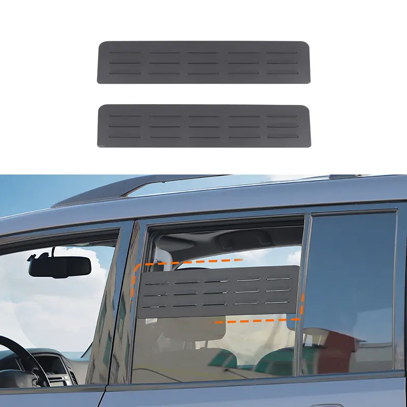 Mitsubishi Pajero 2007-2021 Vehicle-Specific Aluminum Alloy Rear Door Window Air Vent Louvers, 2-Piece UV & Scratch-Resistant Laser Cut Exterior Accessory, 58*16*8 cm High-Quality Designed Unique Look Part