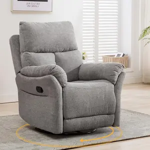 [Springtok Deal]Manual Rocking Swivel Recliner Chair for Adults, Small Recliner Chairs for Small Spaces, 360° Swivel Recliner Chairs for Living Room, RV,