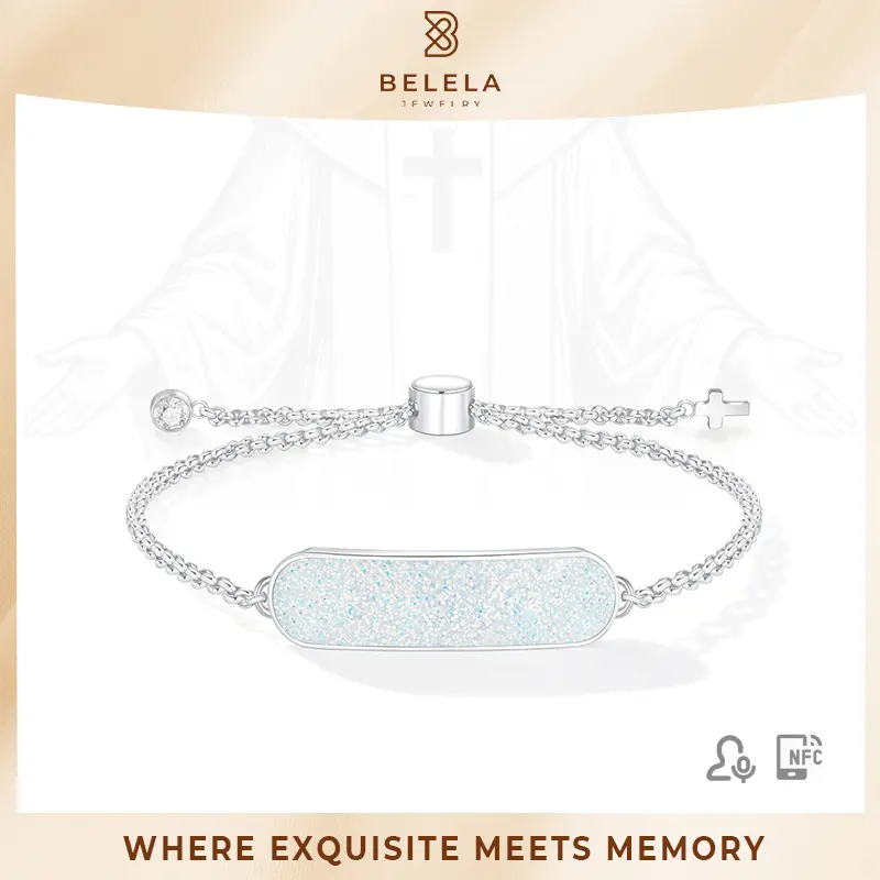 Women's BELELA Bible Verse NFC Stainless Steel Bracelet - Fashion Jewelry Accessories, Tap-to-Read Daily Scripture on Phone, Adjustable Christian Faith Jewelry for Prayer, Church Wear, Nfc Chip, Adjustable Size, Nfc Bracelet, Church & Everyday Wear, Relig