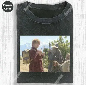 The Lord of the Rings Graphic Tees, Hobbit Middle Finger T-Shirt, Movies Tee, Unisex Meme Funny Dumb Shirt, Gift Shirt, Menswear Womenswear Streetwear Cotton Comfort Top Tshirt Crewneck Casual Merch