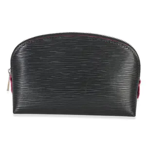 Pre-owned Louis Vuitton Leather Toiletry Bags Black Epi Cosmetic Pouch