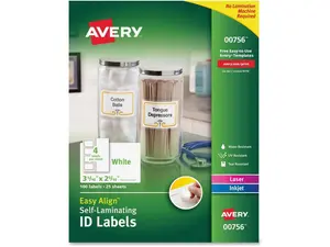 Avery Easy Align Self-Laminating ID Labels