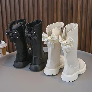 Girls'BootsChildren'sLongBootsAutumnWinterGirls'StylishBabyPrincessHighBoots