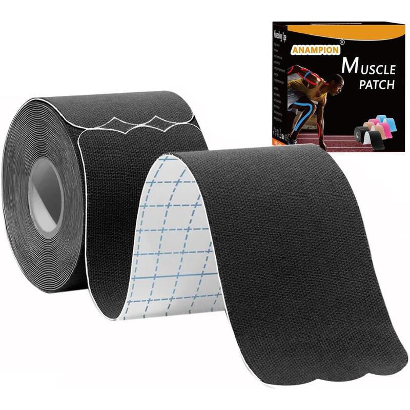Kinesiology Tape 20 Strips Athletic Sports Waterproof Breathable Latex Free Tape for Ankle Wrists Knee Elastic Running Tennis Swimming Football Sports Activities Tapes (Black)
