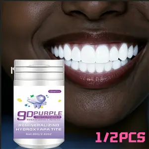 9D White Mineral-Replenishing Hydroxyapatite Tooth Powder — Deep Cleansing, Breath Freshener, Toothpaste Alternative, and Dental Cleaning Powder — Ideal for Daily Use and Travel.