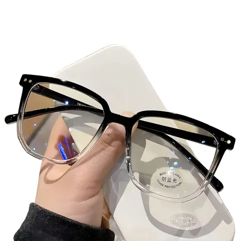 High Quality Eyeglasses - Unisex Full-Rim Lightweight Black Frame Non-Prescription Accessory, UV Glare Guard, Anti-Eyestrain, Glare Anti Blue Light, Eyeglasses for Phone and Gaming, School & Daily Use Fashion Eyewear