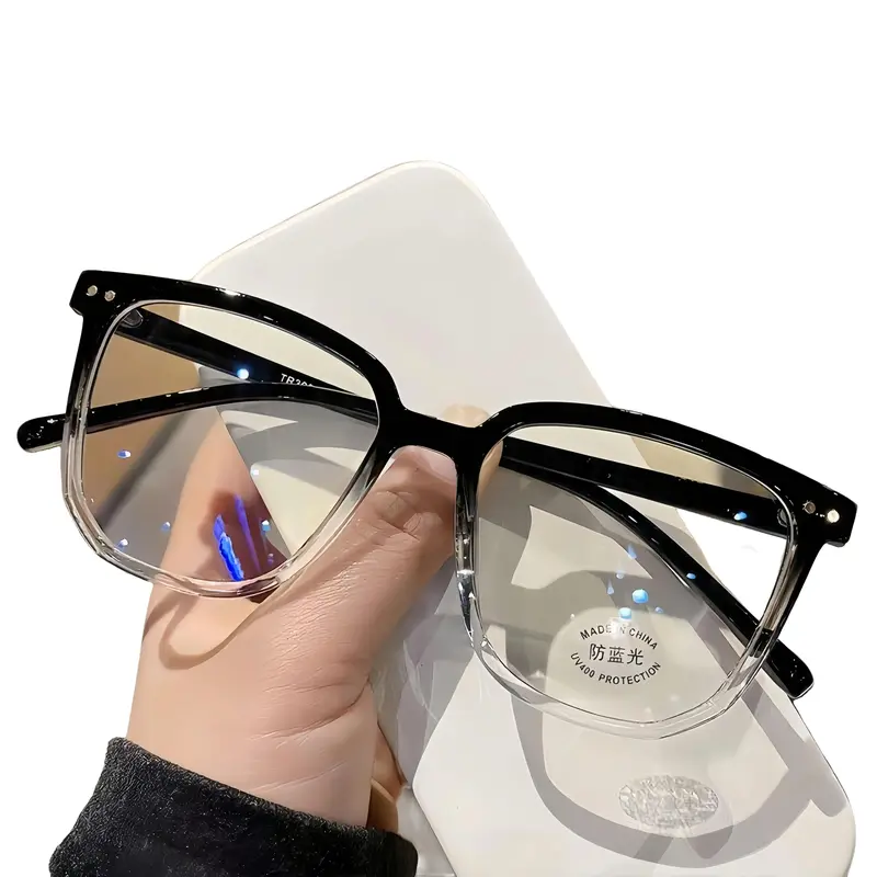 High Quality Eyeglasses - Unisex Full-Rim Lightweight Black Frame Non-Prescription Accessory, UV Glare Guard, Anti-Eyestrain, Glare Anti Blue Light, Eyeglasses for Phone and Gaming, School & Daily Use Fashion Eyewear