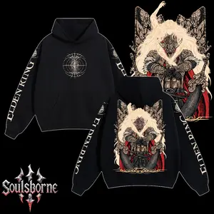 [Soulsborne Style] Vintage Grim Style Starscourge General Radahn - Elden Ring Unisex Hoodie, Soulsborne Gaming Apparel, Game Shirt, Video Game Clothes, Boy Merch, Gift For Him, Gift For Her, Soulslike Streetwear