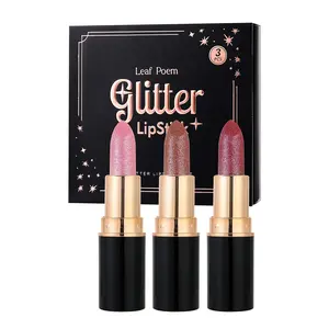 Metallic Pearl Sparkle Diamond Lipstick Balm Set, Hydrating Moisturizing Long-Lasting Lip Color, Perfect for Daily Use and Special Occasions, Cosmetic
