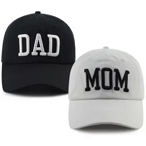 2PCS Mom and Dad Hats for Women Men, Funny Embroidery Mama Papa Baseball Cap, Mothers Fathers Day Birthday Gifts for Daddy Mommy Pappy Grandpa Grandma