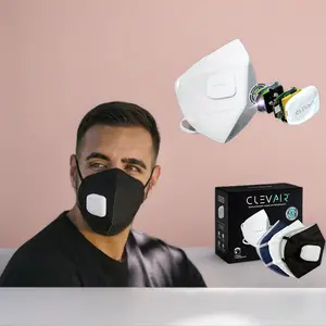 CLEVAIR- Face Mask with Cooling Fans, Rechargeable Battery, Respirator Mask with Filters, Reusable Face Mask, Wearable Air Purifier, Breathable, Dust Mask Woodworking, Painters, Construction, Sanding