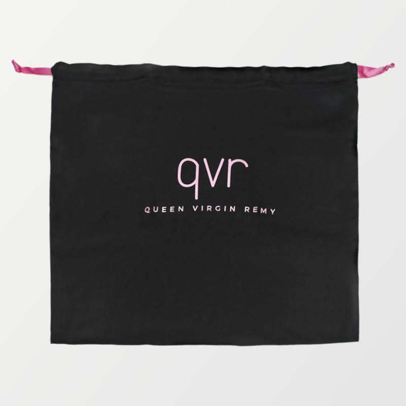 QVR Queen Virgin Remy Silk Packaging Bag with Drawstring and Toggle for Delicate Items Wigs