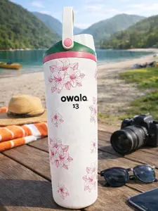 Owala FreeSip Sway 30oz Azalea 13 Zalea Masters Theme Golf Water Bottle - 2-in-1 Sip or Chug, Leak-Proof, BPA-Free, Elegant Floral Design, NEW Gift, Portable Carry Handle, Long-Lasting Cold Insulation