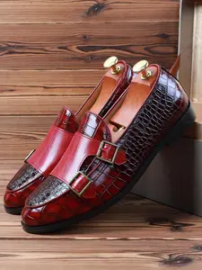 Men's Business Fashion Crocodile Pu Leather Shoes, 2024 New Style Formal Slip on Shoes for Work Office, Male All-match Commuter Shoes for Daily Wear for Outfit Matching