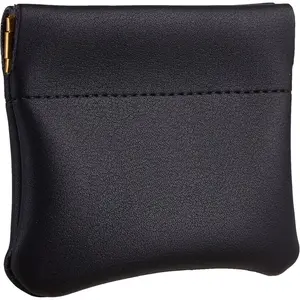 Leather Squeeze Coin Purse Pouch Change Holder For Men & Women