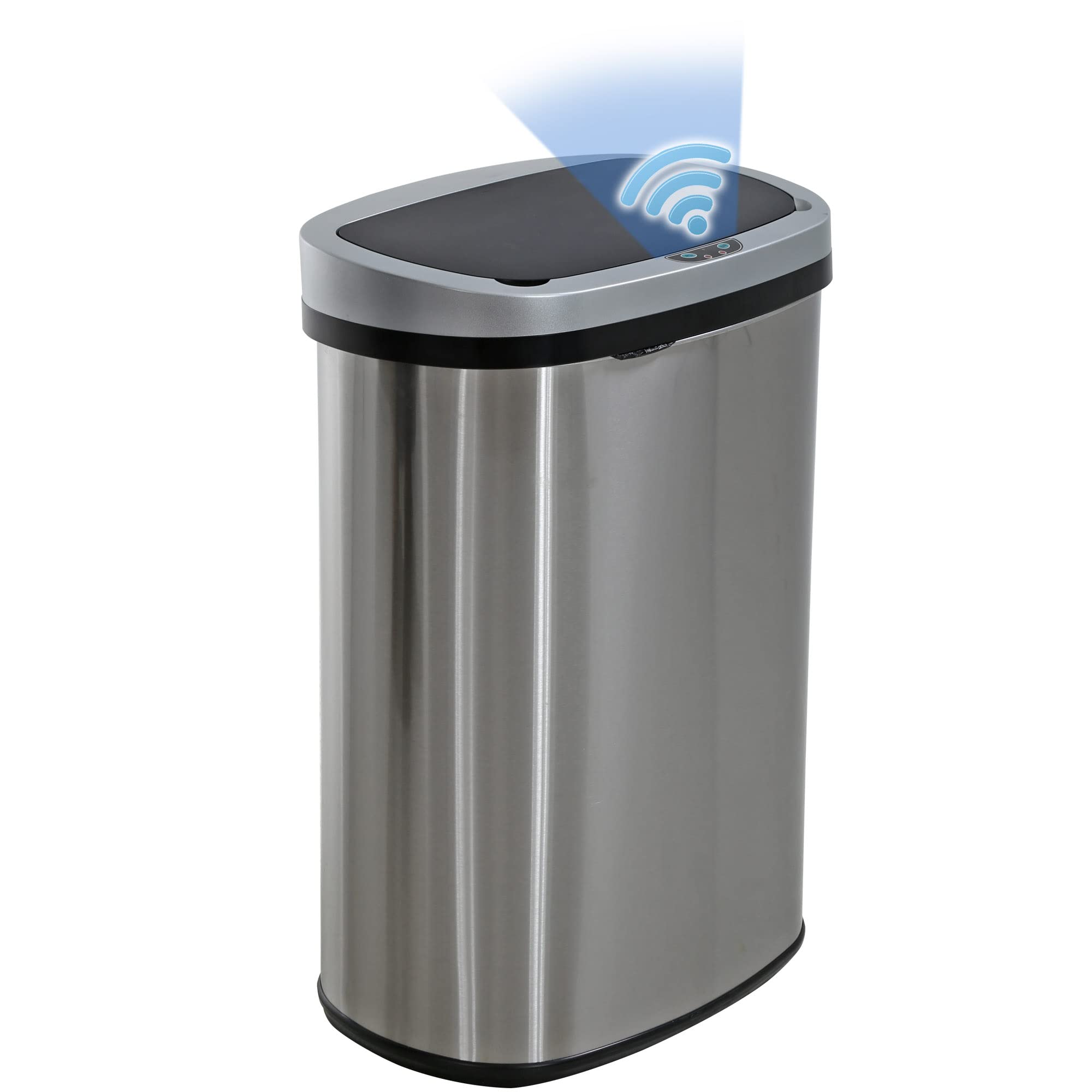 【Black Friday】FDW Kitchen Trash Can with Lid, 13 Gallon Automatic Garbage Can for Bathroom Bedroom Home Office 50 Liter Touch Free High-Capacity Brushed Stainless Steel Waste Bin