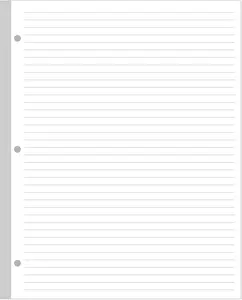A4 Lined Refill Paper, 3-Hole Punched Ruled Filler Paper, 100Sheets / 200Pages