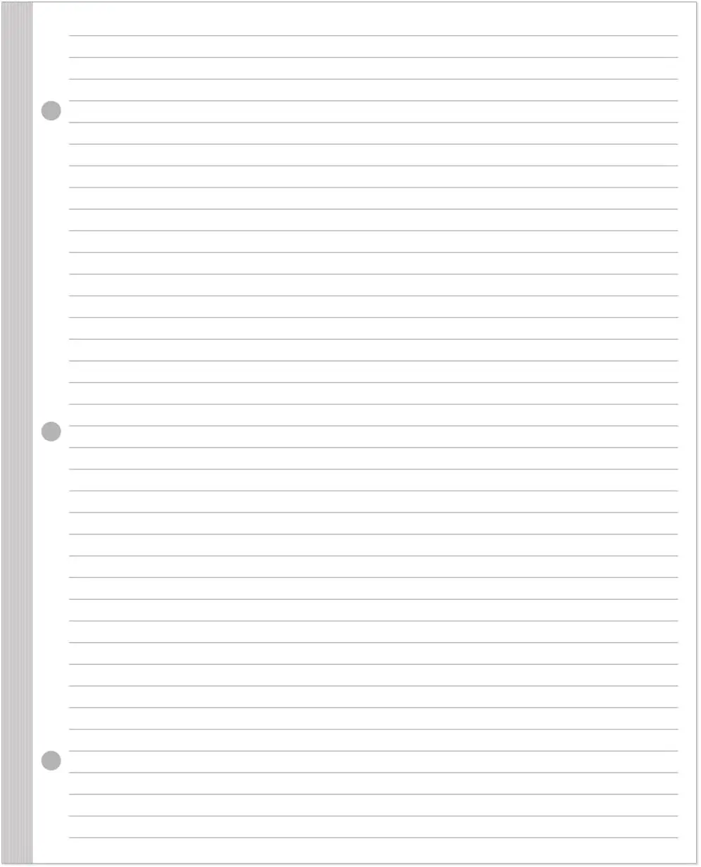 A4 Lined Refill Paper, 3-Hole Punched Ruled Filler Paper, 100Sheets / 200Pages