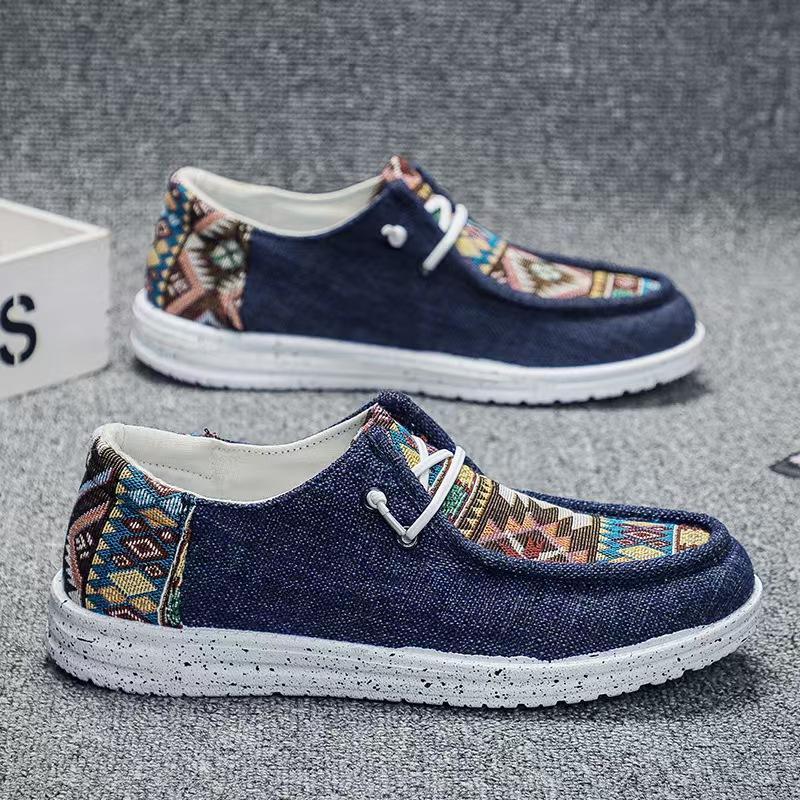 Mens Cartoon Graphic Lace-Up Loafers - Breathable, Lightweight, Non ...