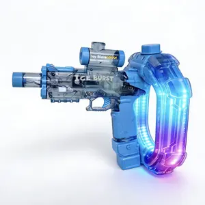 Ultimate Battle Powerful Electric Water Gun, Automatic Squirt Gun with Glowing Realistic Muzzle 700cc High Capacity, Up to 32 FT Range, Outdoor Summer Party Toy for Adults &Kids Toys for Christmas Gift, Halloween Present, Black Friday Gifts