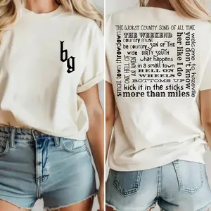 BrantIey GiIbert 2 Sides Tee, Country Rock Concert Outfit, Fan Merch, Cowboy T Shirt, Unisex Short Sleeve Tee Top Womenswear