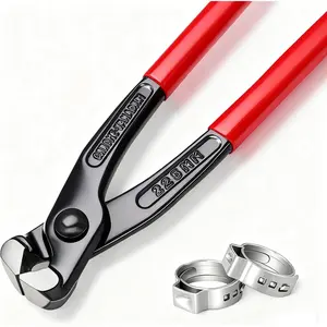 9 Inch Carbon Steel Ear Clamp Pliers Hose Clamp Crimping Tool Pinch Clamp Pliers Nail Puller for Install Remove Clamp Repairing Pipes Fuel Lines