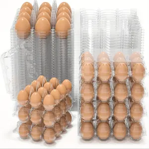 60pcs Egg Plastic Cartons Cheap Bulk, 12-cavity Clear Plastic Egg Box with 4 Sticker Labels, Bulk PackagingPlastic Egg Bulk Packaging for Home Kitchen, Ranch, Chicken Farm, Commercial Market, Refrigerator Storage(60pcs/120pcs/180pcs)