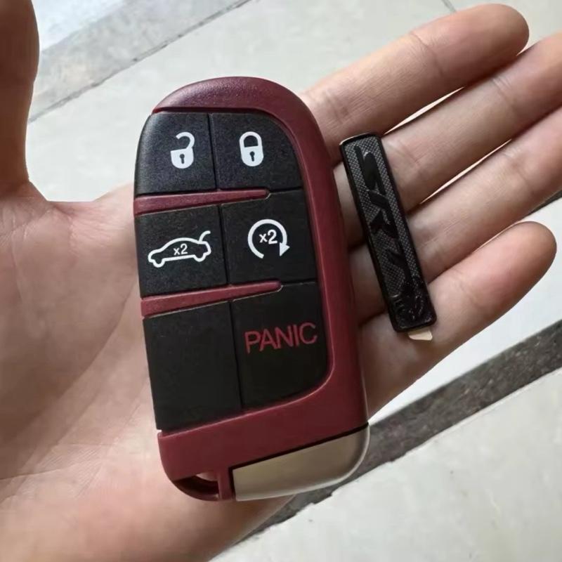 Replacement Key Fob Cover Case fit for 2016 2017 2018 2019 2020 Dodge Charger Challenger Jeep Grand Cherokee Compass Cherokee Renegade Patriot Grand Comander Keyless Entry Remote Key Fob Shell