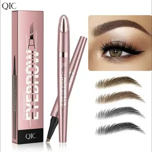 Waterproof Micro-Fork Eyebrow Pencil, Long-Lasting Brow Pen for Natural Hair-LikeStrokes, Smudge-Proof Makeup Tool for Daily Use & Soft Glam