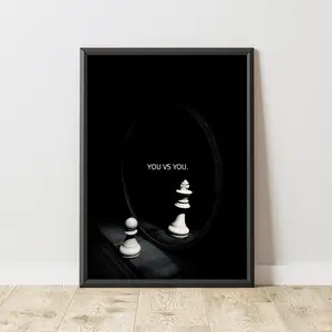 Chess Motivation Poster | Wealth & Money Inspiration | Luxury Wall Art