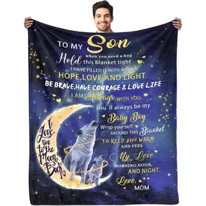 Christmas Son Gift Ideas - to My Son Blanket from Mom, Birthday, Ultra Soft Flannel Throw Blankets