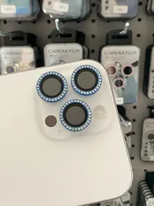Blue camera phone lens protector