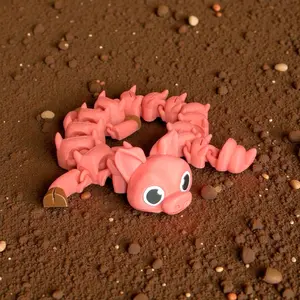 3d Print Pig Dragon 18" Articulated - Decor - Figurine