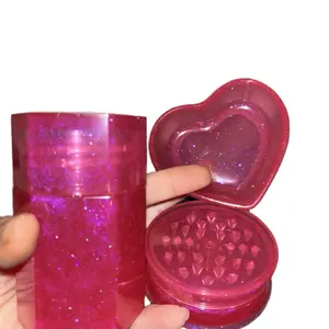 Glittery Pink Heart & Cylinder Bundle Set for High Maintenance - Sparkling Storage Solutions
