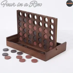 JIAJCHUF for Family Christmas Gifts for Kids! Power Four in a Line, Wooden Travel Board Games for Adults And Kids, Strategic Dice Game for Ages 3+, Fun Learning Toys for Family Game Night