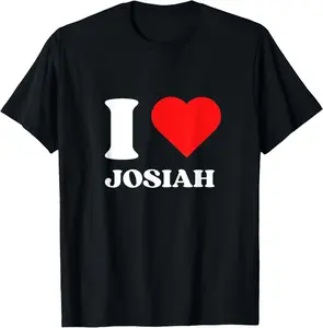 100% cotton Unisex I Love Josiah I Heart Josiah Name Y2k Valentines Day T-Shirt