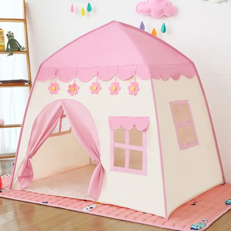 Game Tent for Kids Indoor Outdoor Washable Playhouse, Flower Blossom Design Toy Tent, Party Play Tent, Family Fun House, Portable Shelter, Toddler Tent