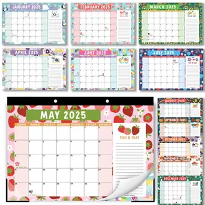 Hadley Designs Doodle 2 Large Desk Calendar 18-Month 2025-2026 11x17 Inches with Hanging Holes & Corner Protectors for Office Organization