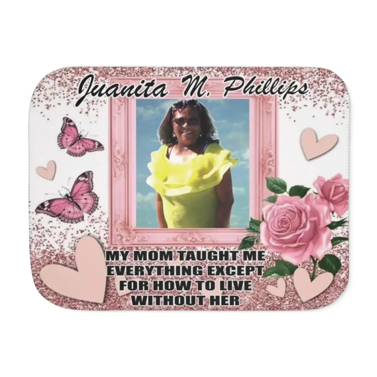 Custom Memorial Sherpa Blanket, Two Colors
