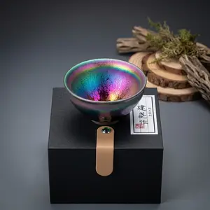 Shibayaki Firing Technique Jianzhan Tea Bowl - Kiln Opening Light Collectible, Rare Exquisite Non-Replicable Single-Kiln Firing Masterpiece (Only Handful Produced)