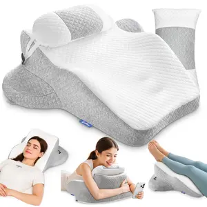 Multi-Positional Wedge Pillow for  Sleepers, Scientific Zoning Design for Effective  &  , Memory   Pillow for Reading, -Friendly Fabric