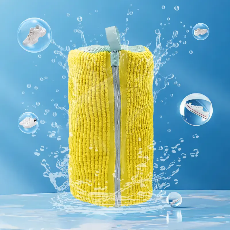 Machinewash Safe Shoe Laundry Bag for Washing Machine - Sneakers Footwear Protection Accessory with Secure Closure, Zipper Seal, Mesh Design
